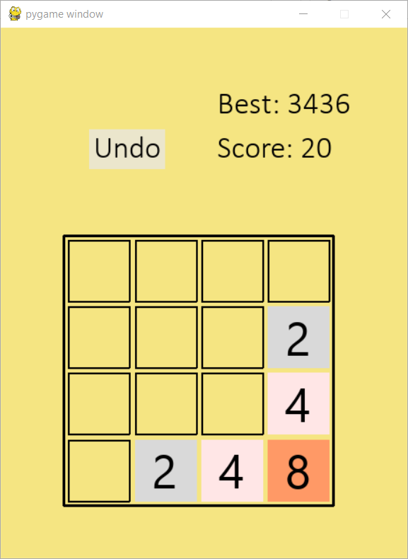 2048 Game Screen
